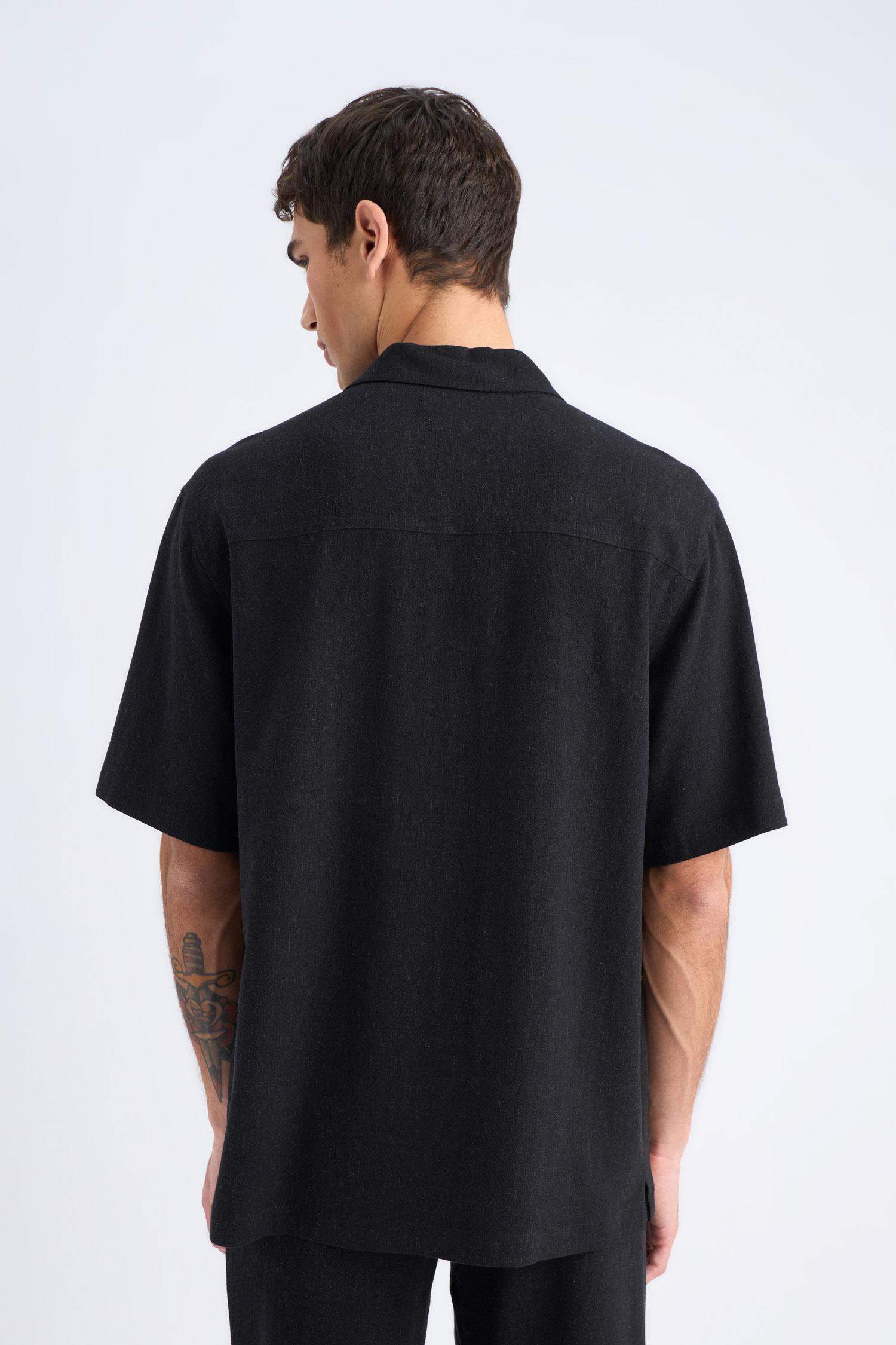 Relax-Fit Polo-Neck Cotton Summer Short-Sleeve Shirt