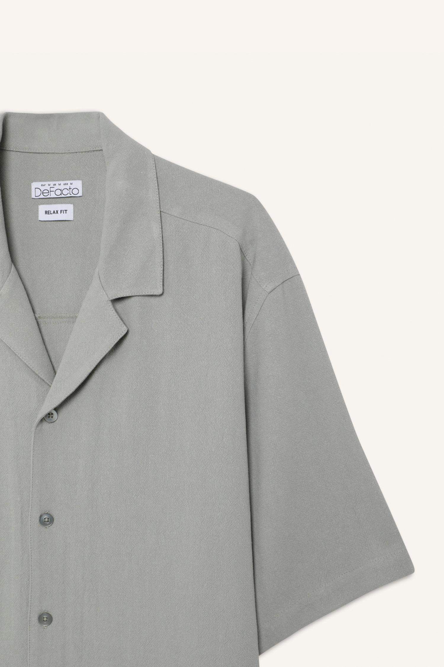 Relax-Fit Polo-Neck Cotton Summer Short-Sleeve Shirt