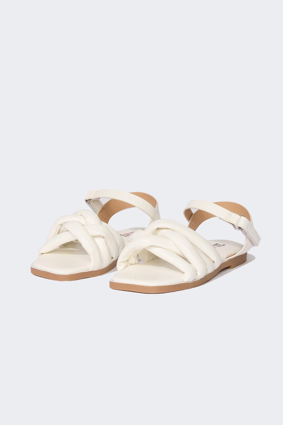 Girl Flat Sole Faux Leather Sandals