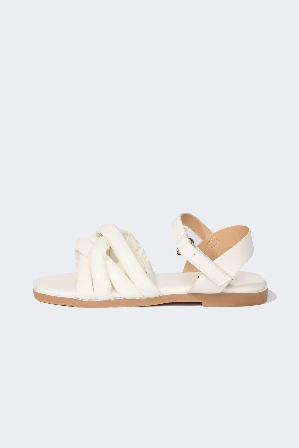 Girl Flat Sole Faux Leather Sandals