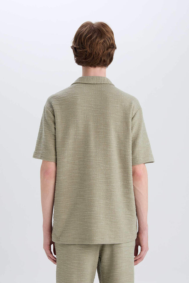 Regular Fit Apache Neck Short Sleeve Shirt Main Image