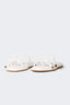 Woman Flat Base Faux Leather Slippers