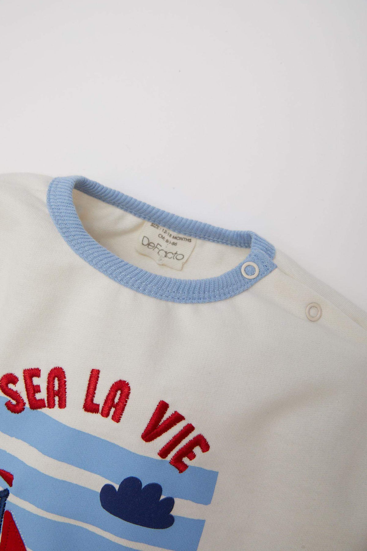Boy Baby 2 Pcs Set Cycling Collar Printed Sweatshirt Striped Bottom