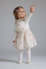 Girl Baby 3 Set Muslin Floral Long Sleeve T-shirt Salopet Dress Pantyhose