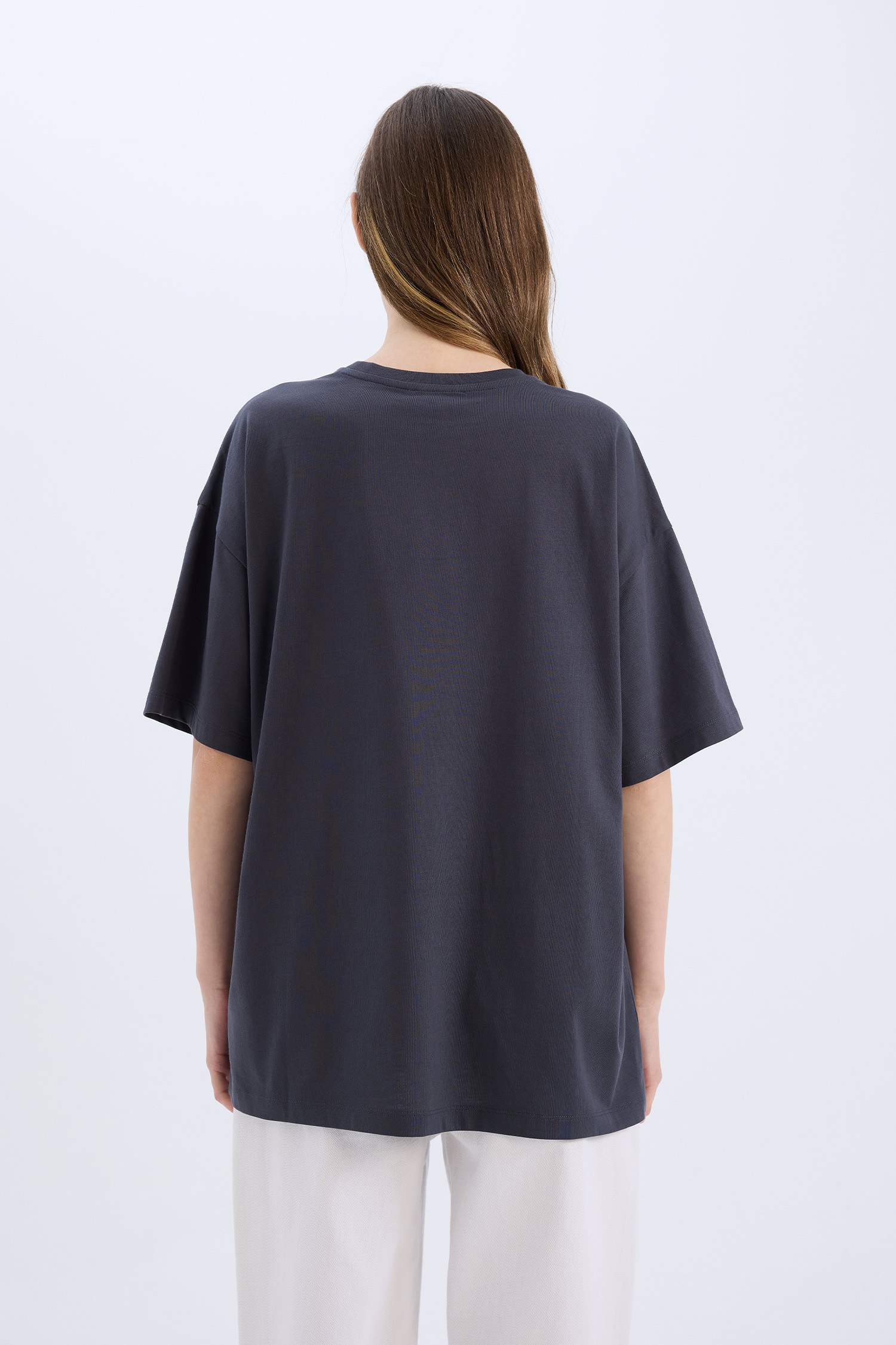 Coool Looney Tunes Oversize Wide Mold Bike Collar Printed Short Sleeve T-shirt