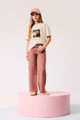 Girl Wide Leg Cotton Cargo Jeans