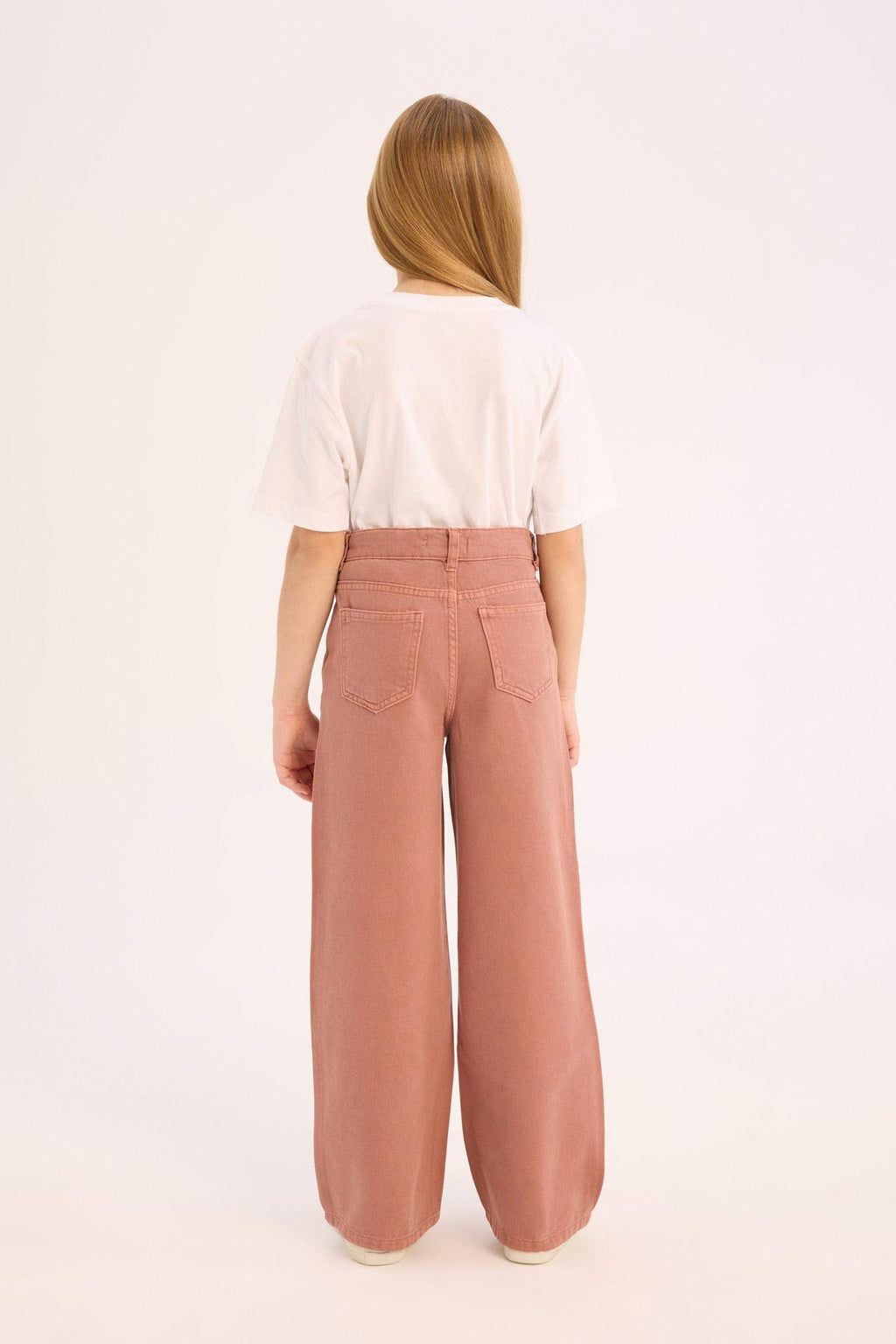Girl Wide Leg Cotton Cargo Jeans