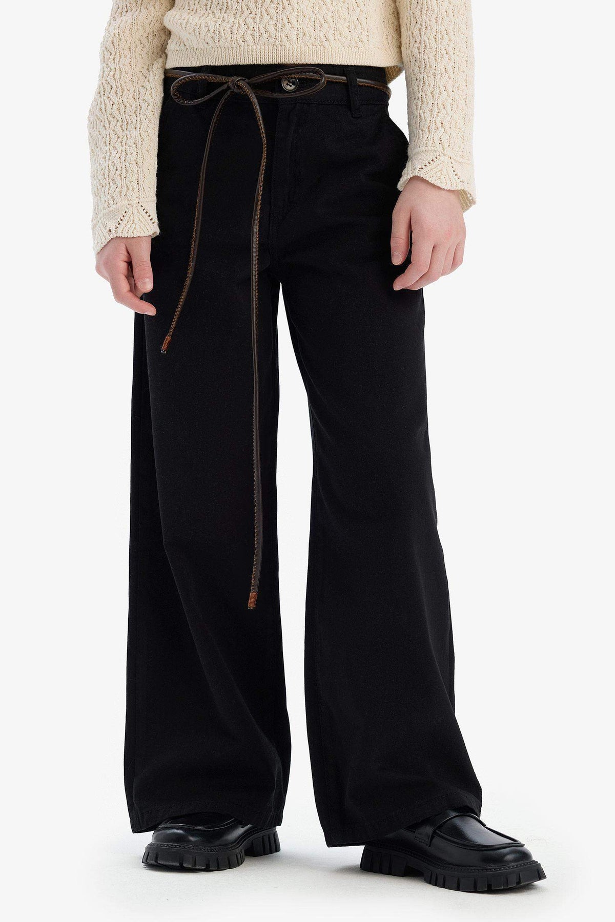 Girl Wide Leg Cotton Trousers