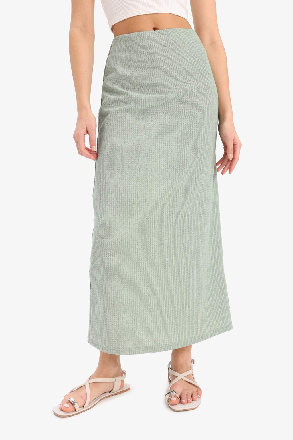 High Waist Maxi Skirt, Elastic Skirt