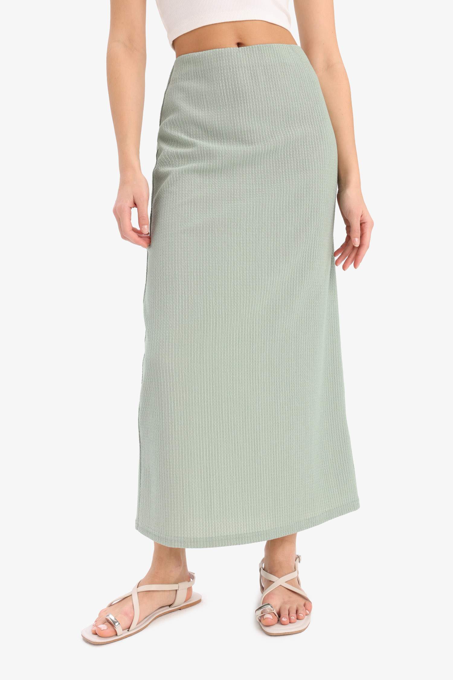 High Waist Maxi Skirt, Elastic Skirt
