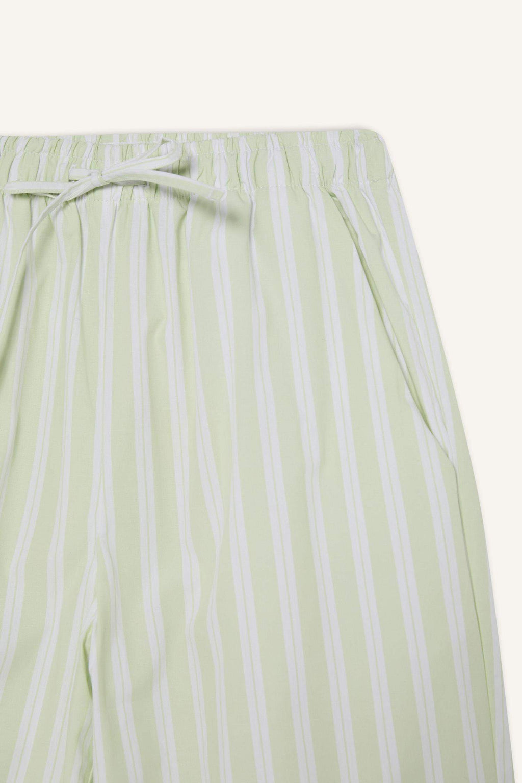 Wide Leg Striped High Waist Poplin Trousers
