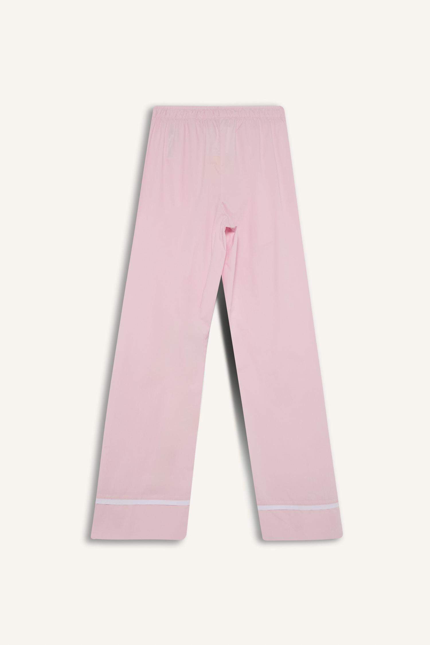 Wide Leg Striped High Waist Poplin Trousers