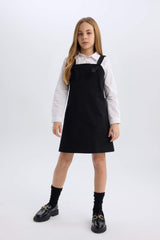Girl Suspender Gabardine Overall Dress