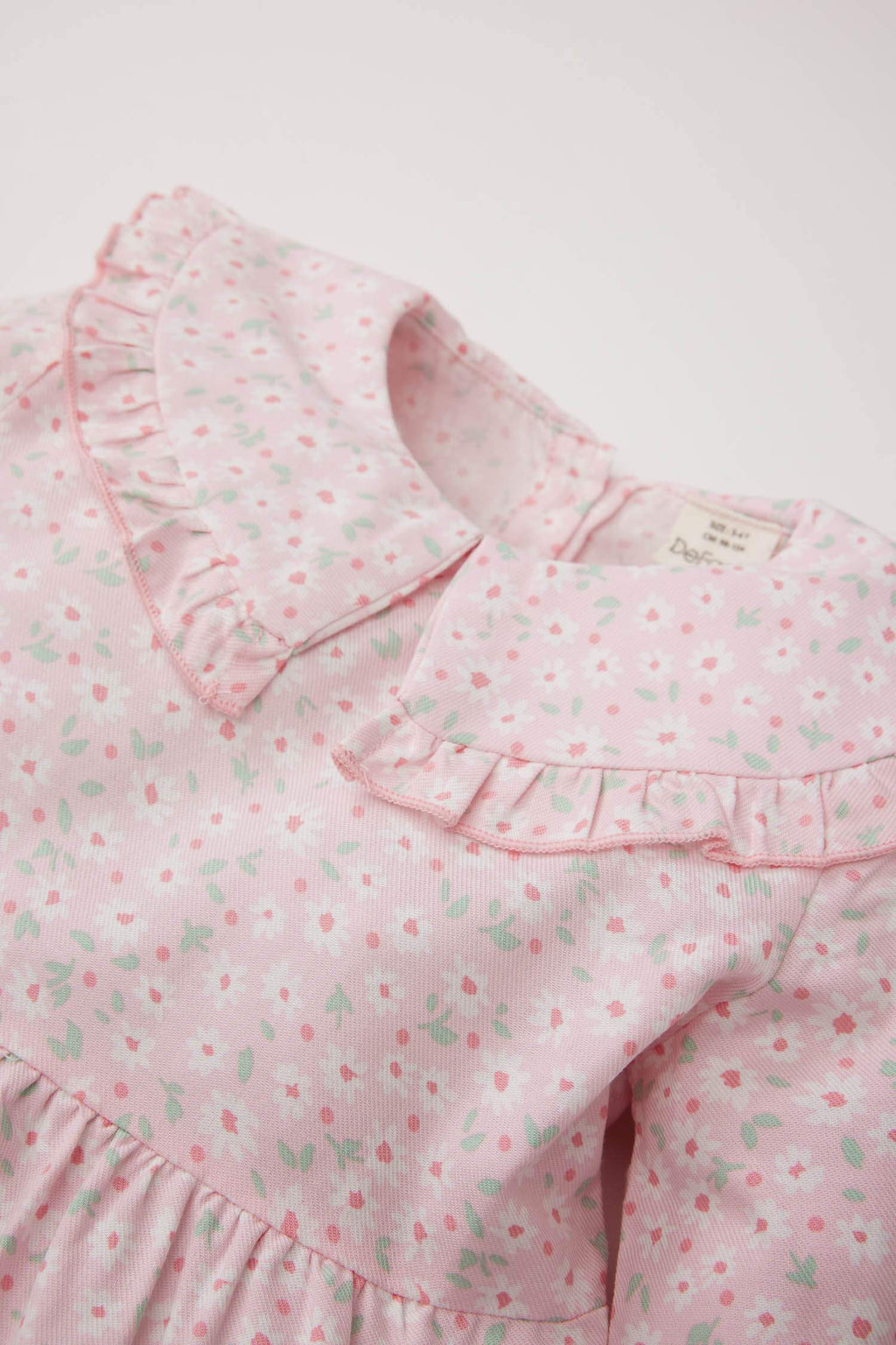 Baby Girl Large Collar Twill Floral Dress