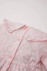 Baby Girl Large Collar Twill Floral Dress