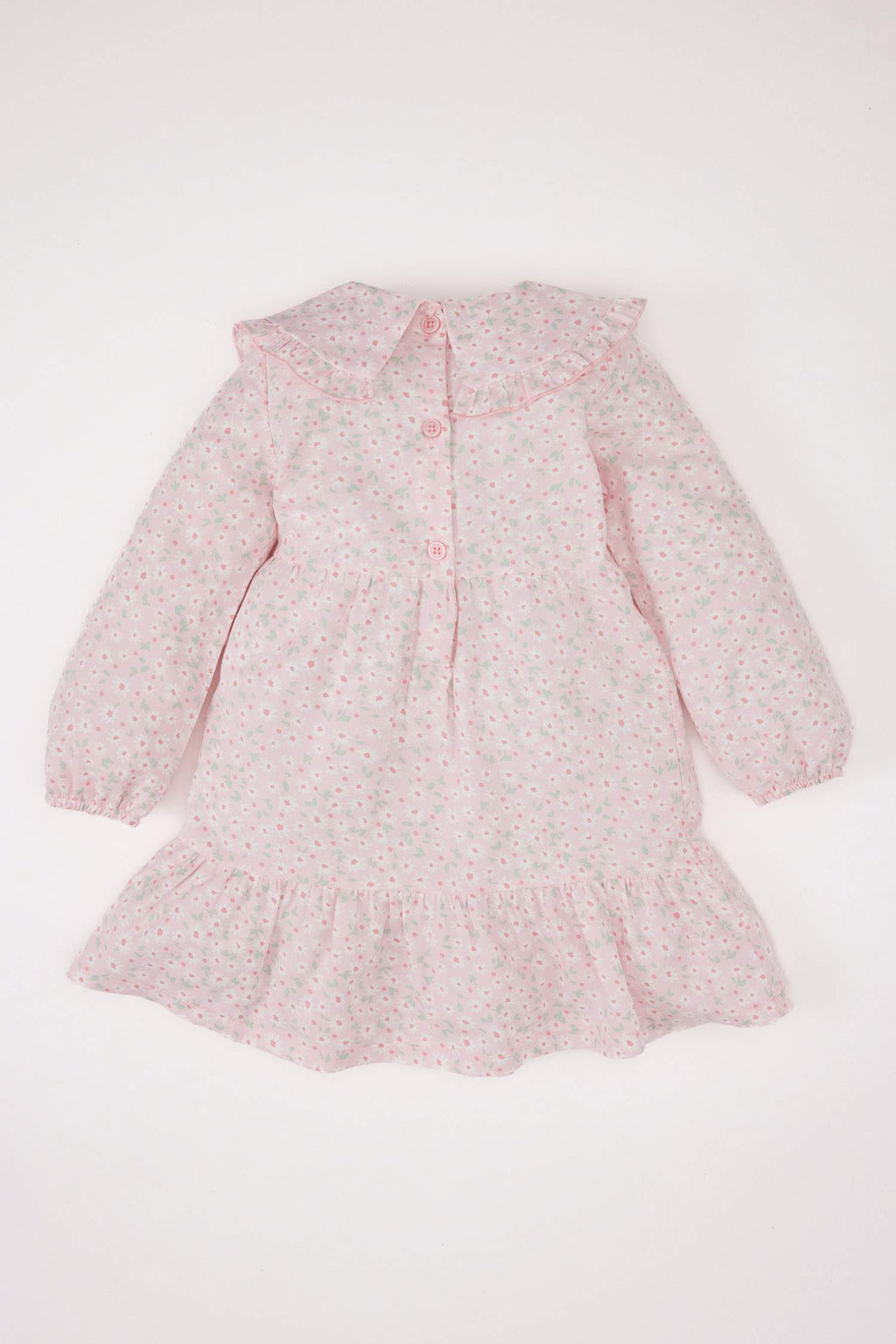 Baby Girl Large Collar Twill Floral Dress