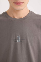 100% Cotton Oversize Wide Mold Bike Collar Backprint Short Sleeve T-Shirt