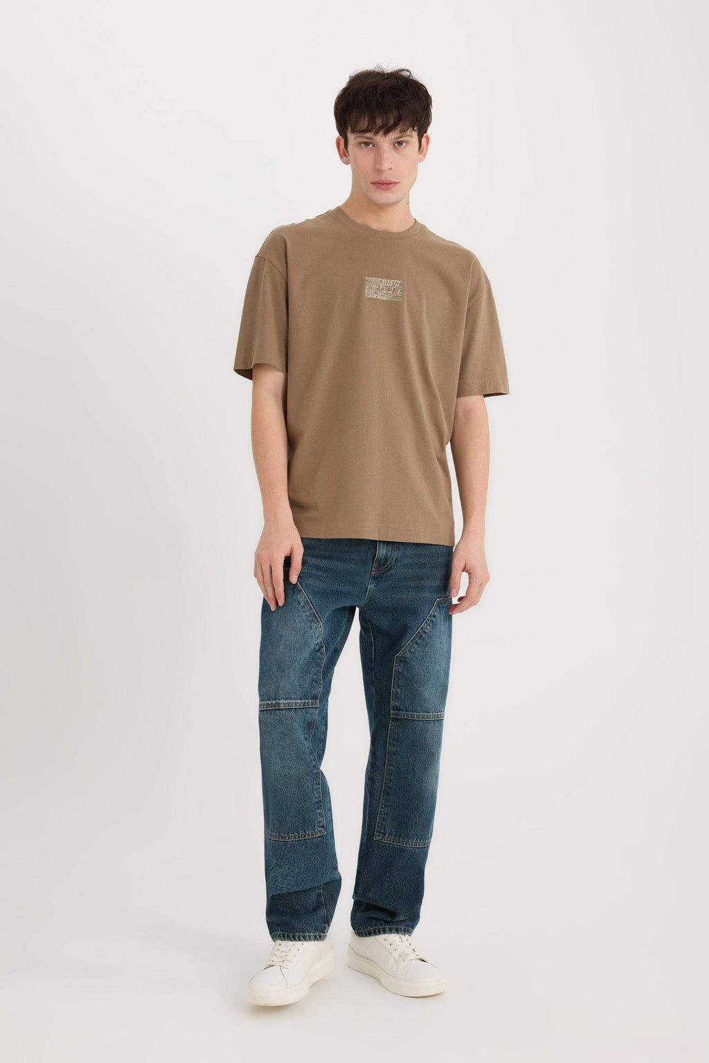 Oversiz Fit Crew Neck Back Printed T-Shirt