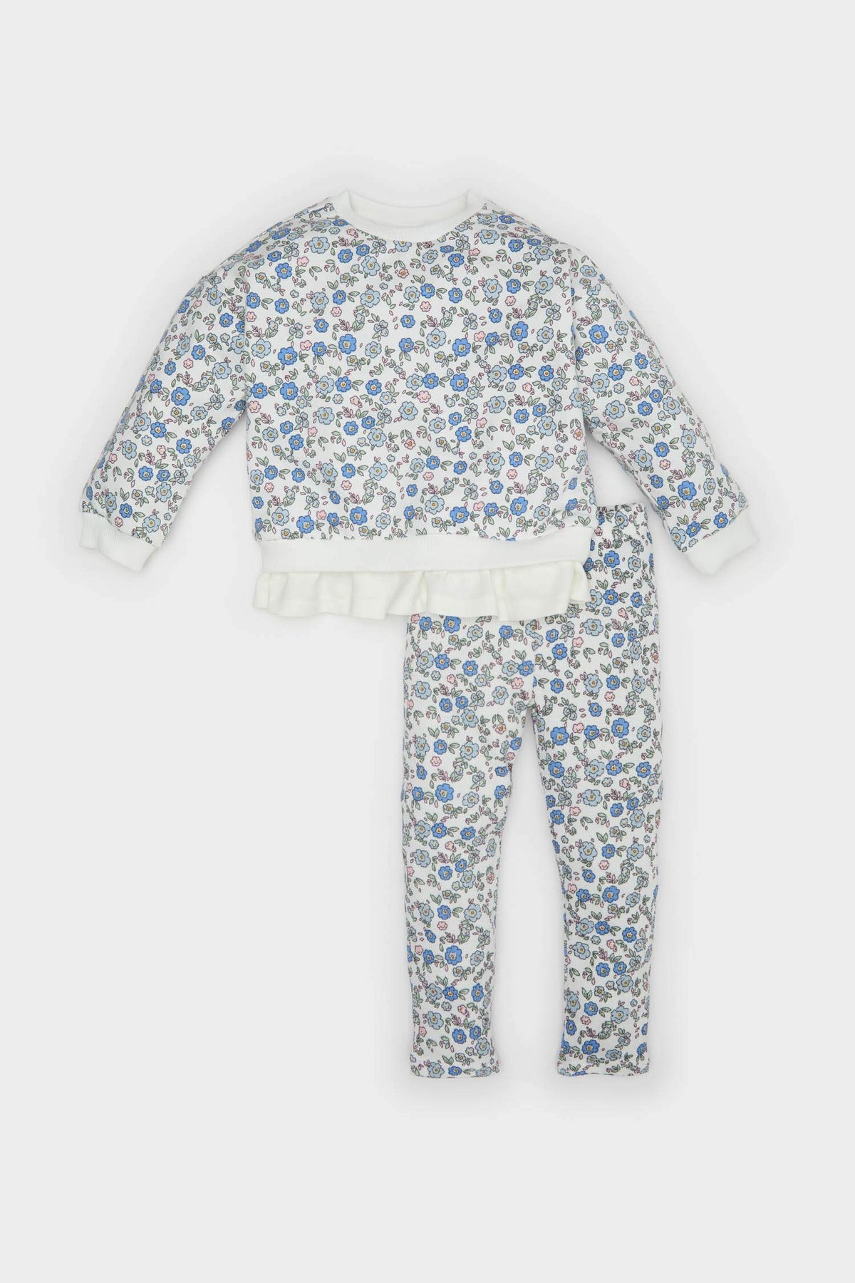 Baby Girl Floral Sweatshirt Elastic Waist Leggings 2 Piece Set