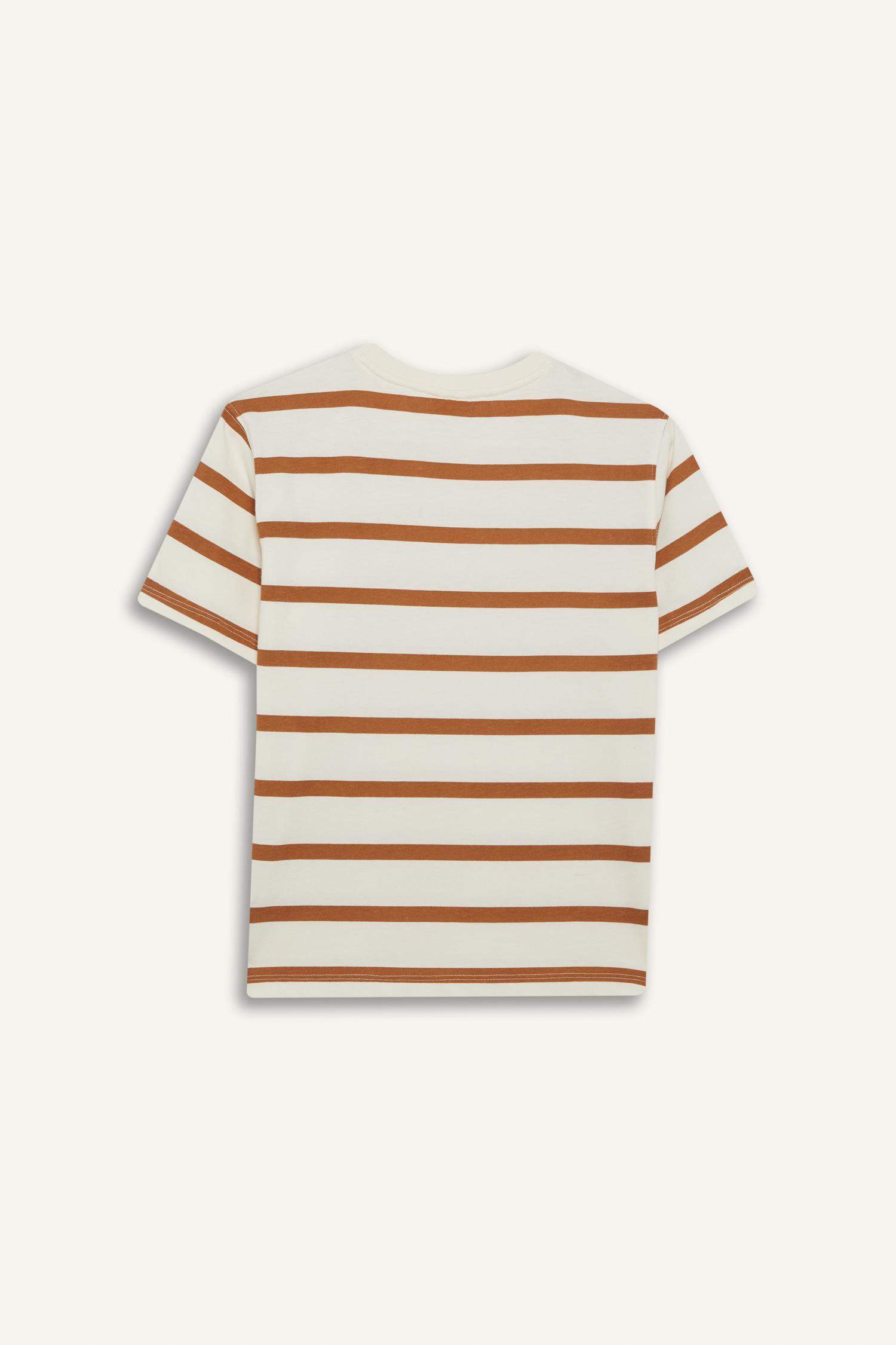 Boys Bike Collar Striped Short Sleeve T-Shirt