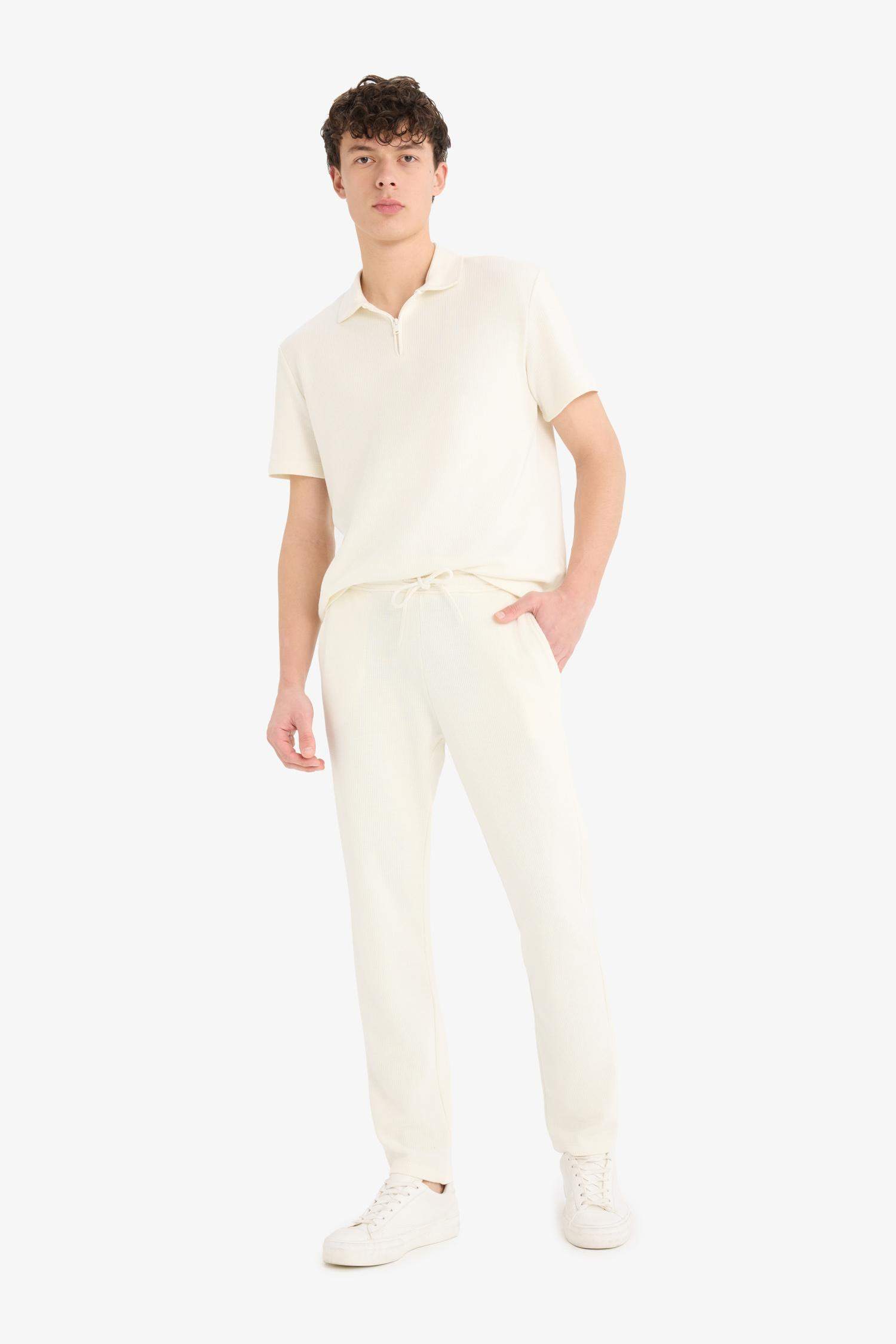 Regular Fit Track Bottom Waisted Lace-Up Pocket Detailed Flat Leg