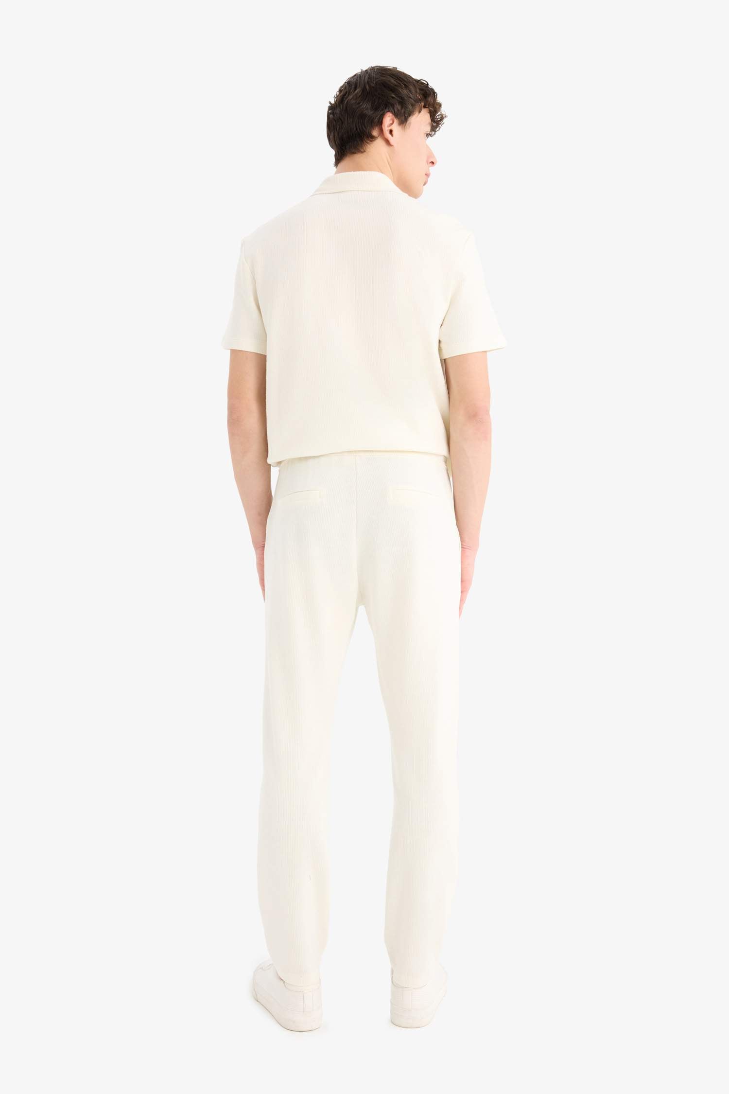 Regular Fit Track Bottom Waisted Lace-Up Pocket Detailed Flat Leg