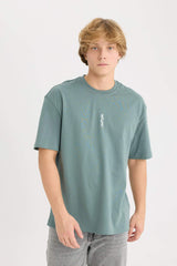 100% Cotton Batman Boxy Fit Crew Neck Back Printed Short Sleeve T-Shirt