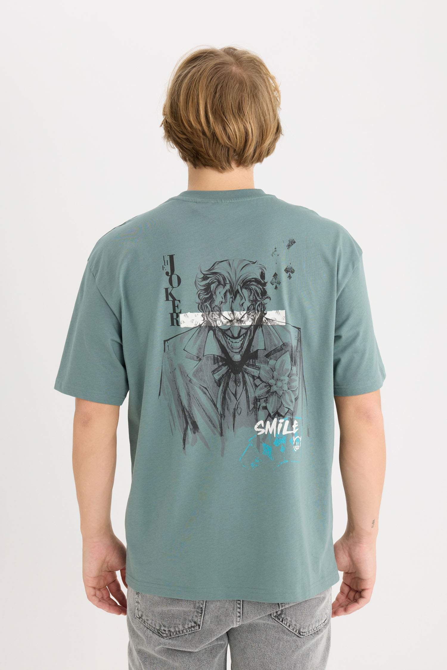 100% Cotton Batman Boxy Fit Crew Neck Back Printed Short Sleeve T-Shirt