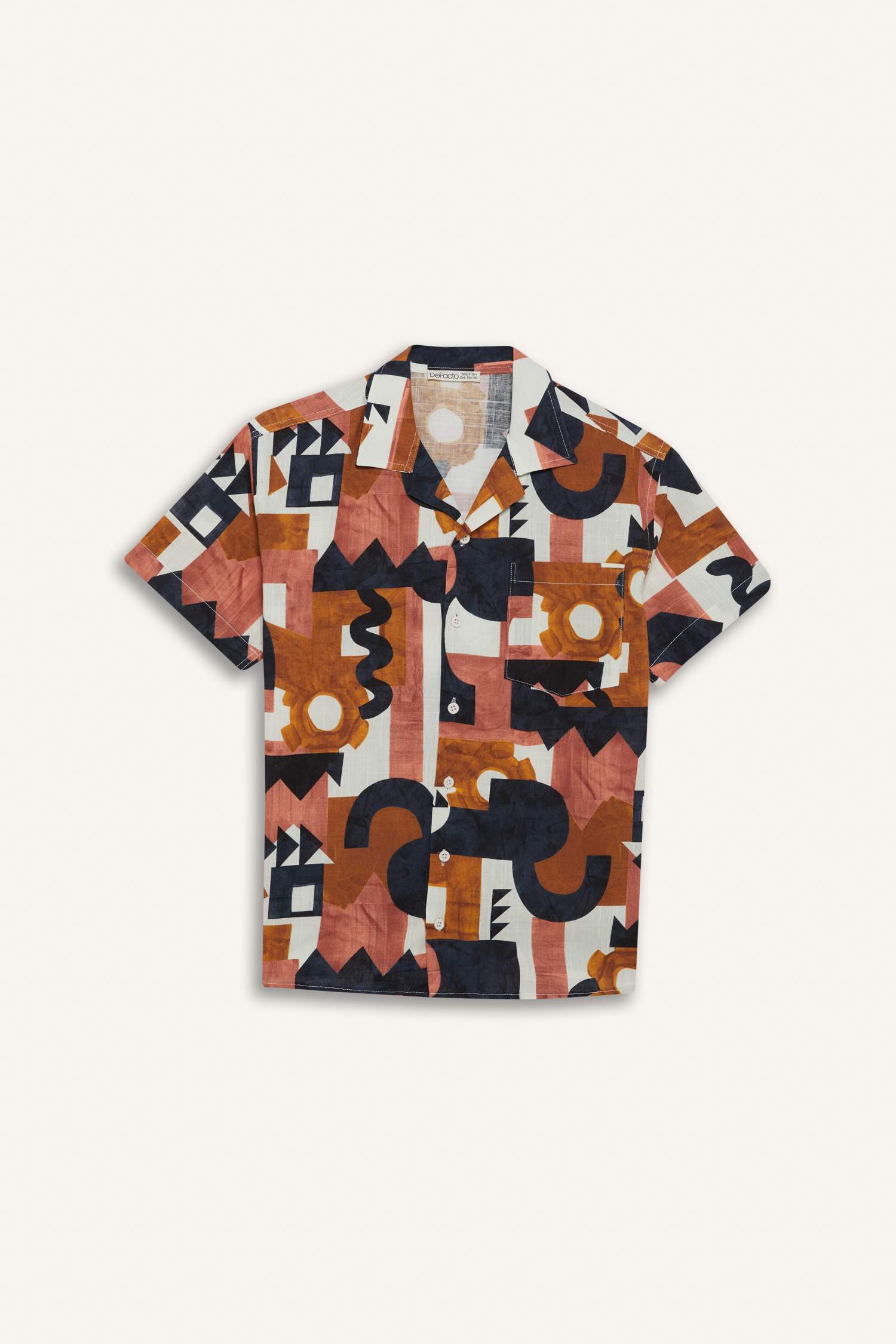 Male Kids Oversize Wide Patterned Short Sleeve Shirt