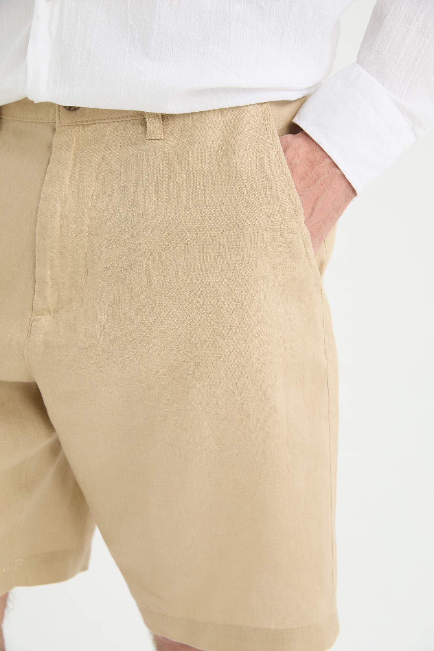Regular Fit Summer Linen Bermuda Shorts