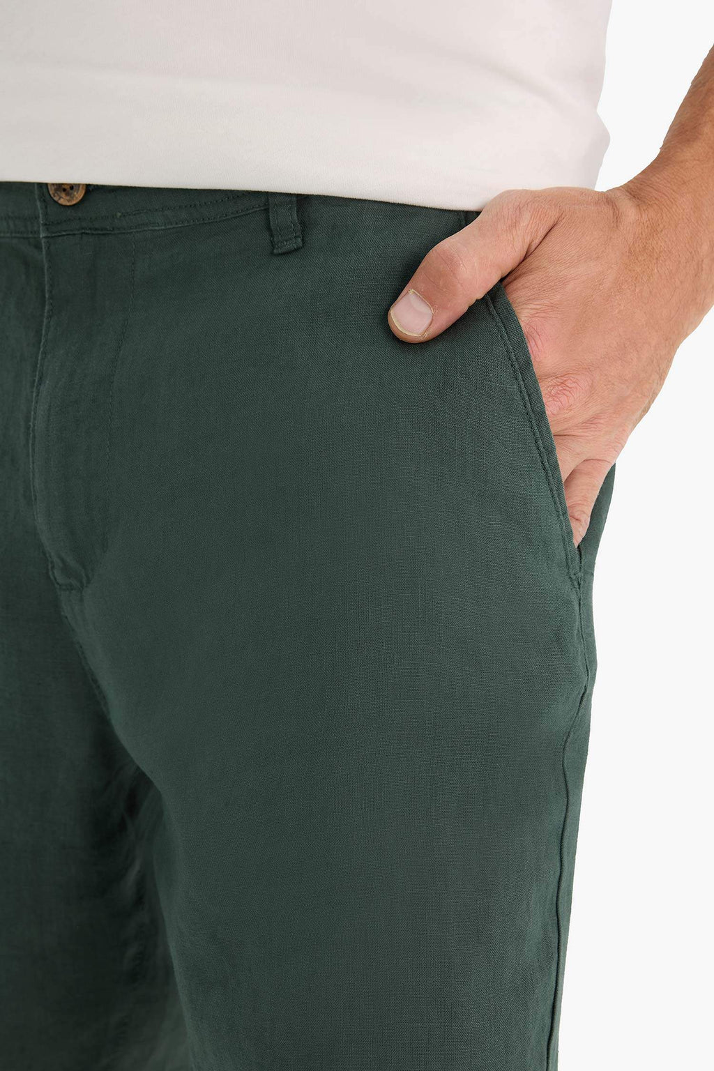 Regular Fit Summer Linen Bermuda Shorts