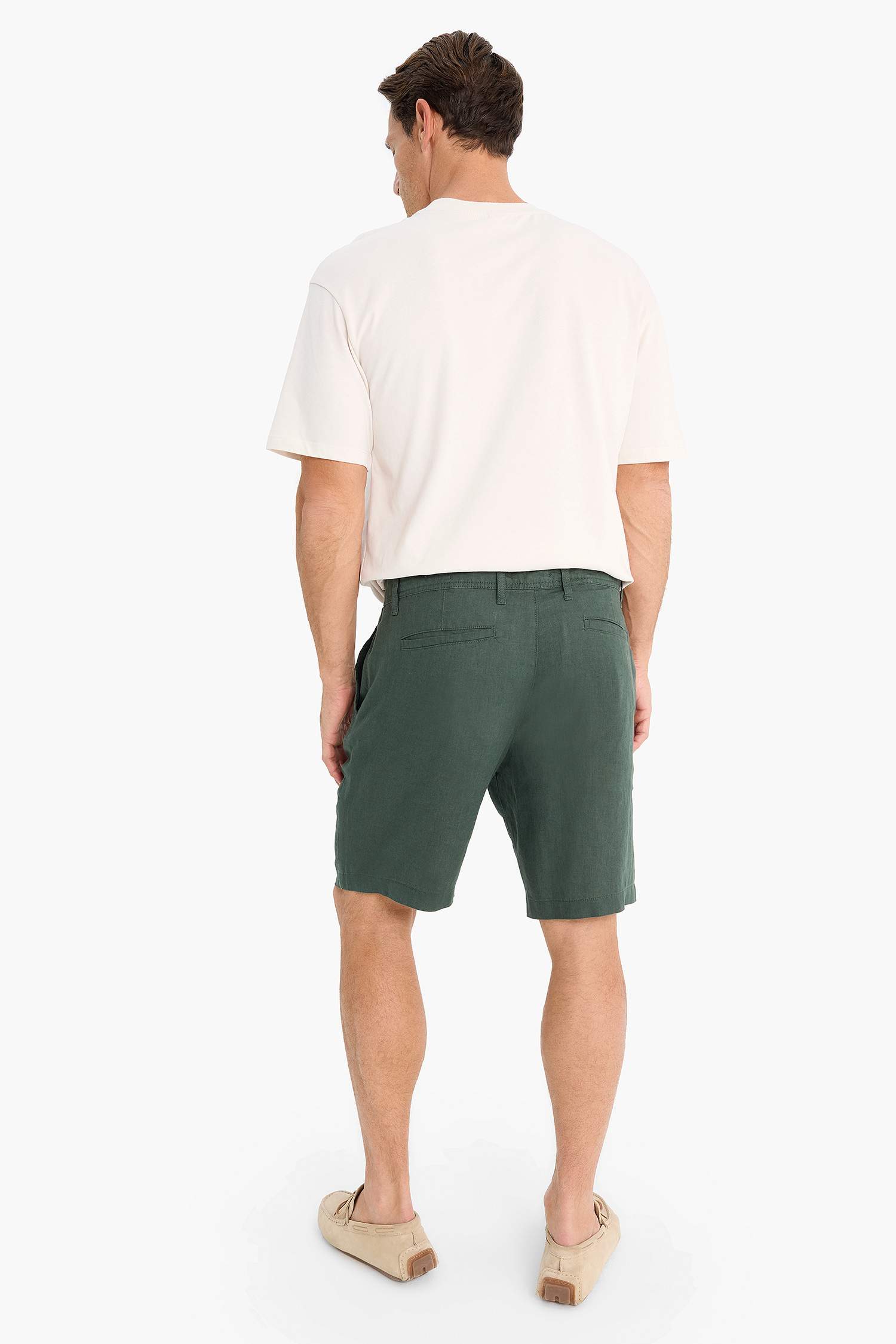 Regular Fit Summer Linen Bermuda Shorts