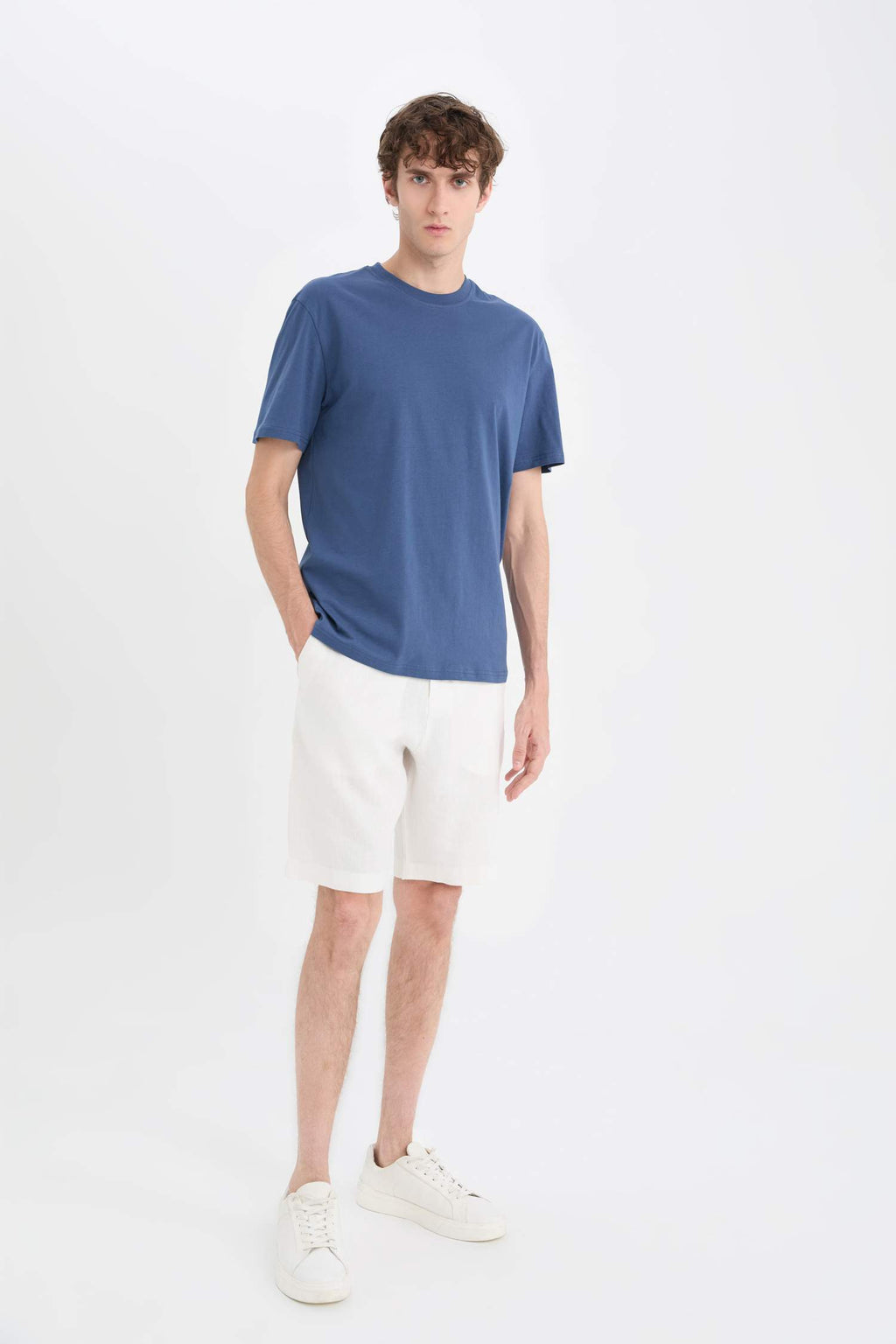 Regular Fit Summer Linen Bermuda Shorts