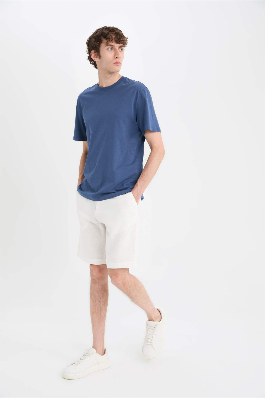 Regular Fit Summer Linen Bermuda Shorts