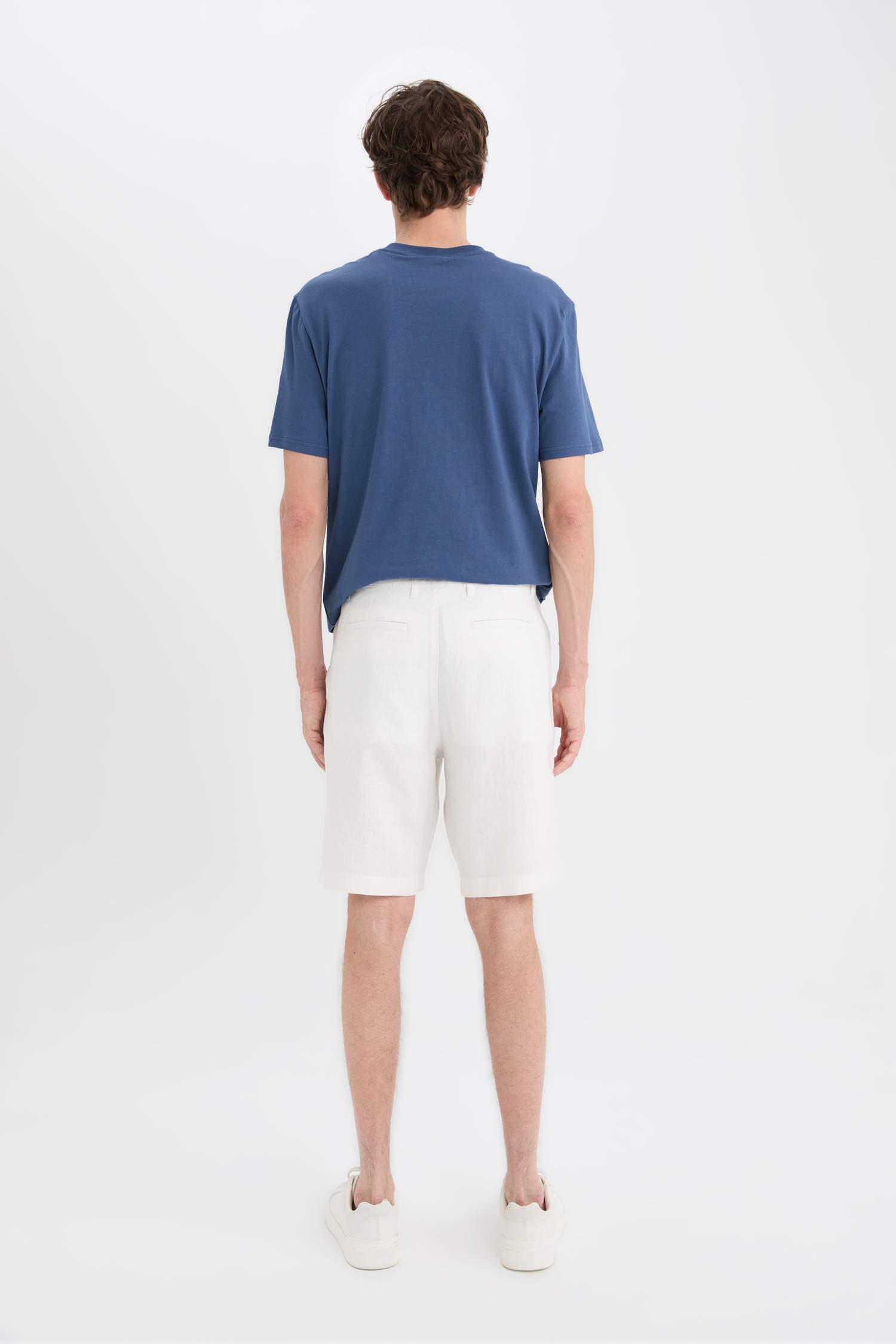 Regular Fit Summer Linen Bermuda Shorts
