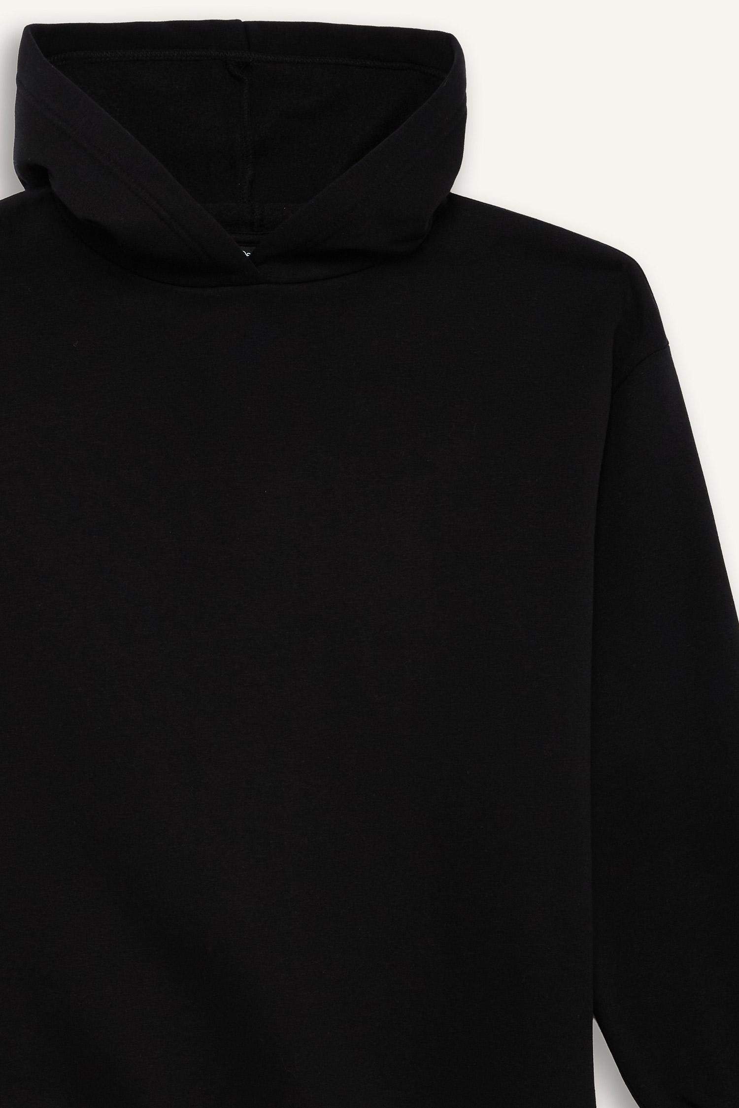 Relax Fit Hooded Basic Plain Thick Sweatshirt