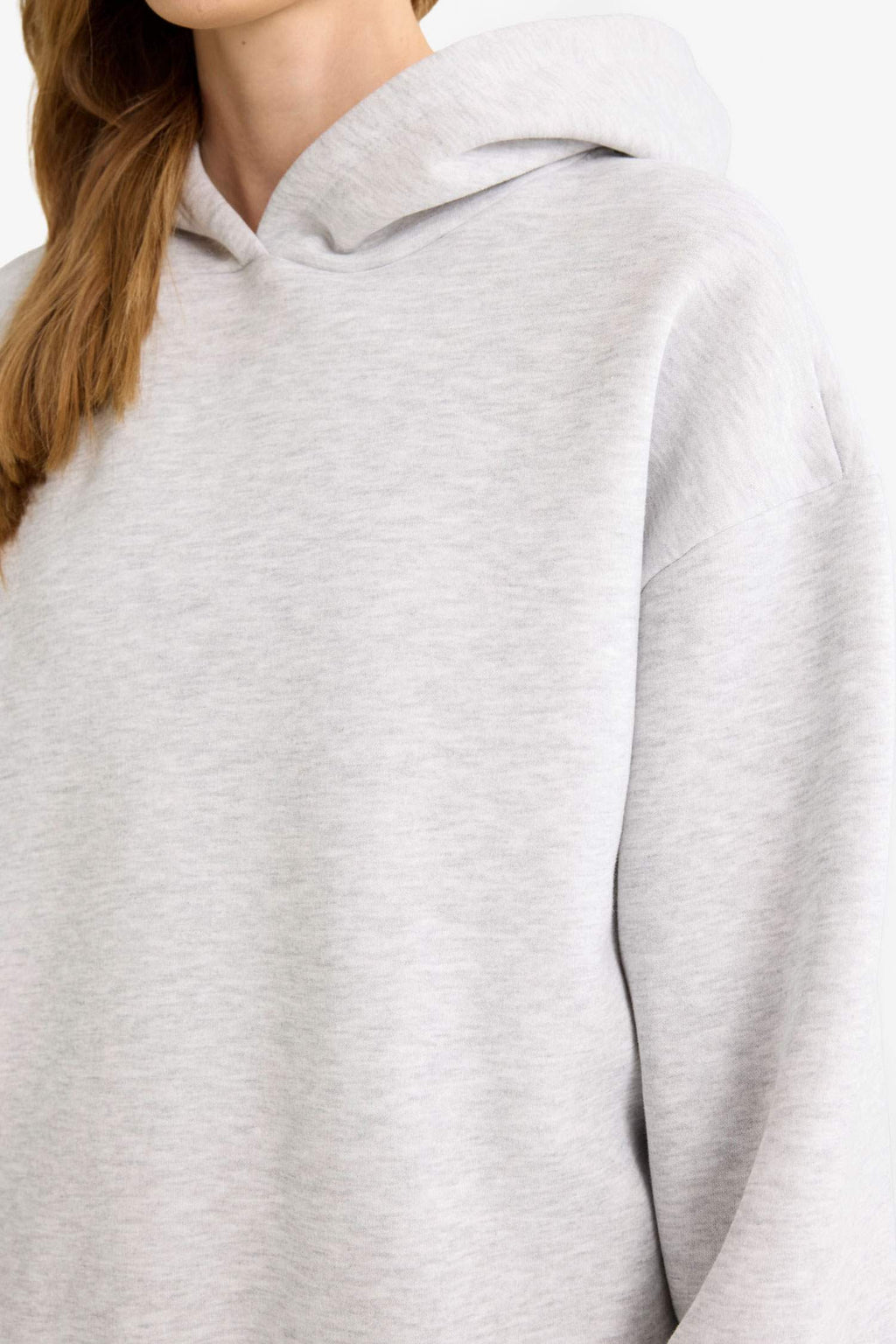 Relax Fit Hooded Basic Plain Thick Sweatshirt