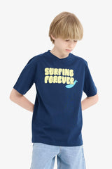 Boys Crew Neck Printed Short Sleeve T-Shirt