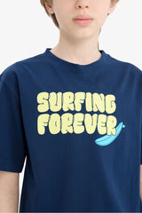 Boys Crew Neck Printed Short Sleeve T-Shirt