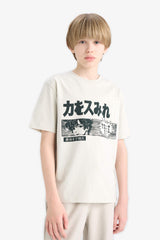 Boys Crew Neck Printed Short Sleeve T-Shirt