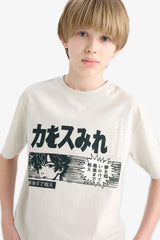 Boys Crew Neck Printed Short Sleeve T-Shirt