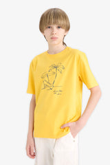 Boys Crew Neck Printed Short Sleeve T-Shirt