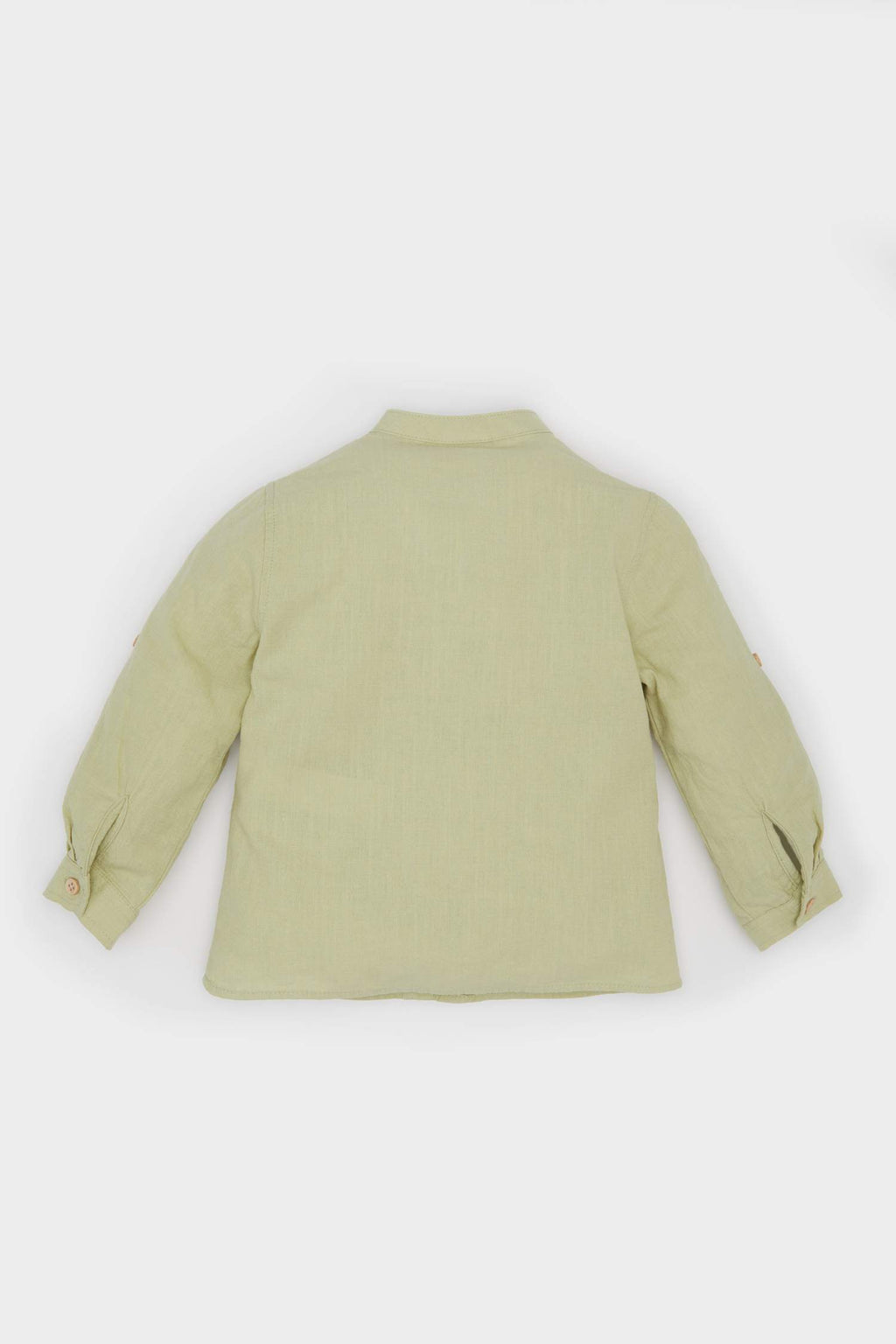 Baby Boy Shirt Collar Flam Poplin Long Sleeve Shirt