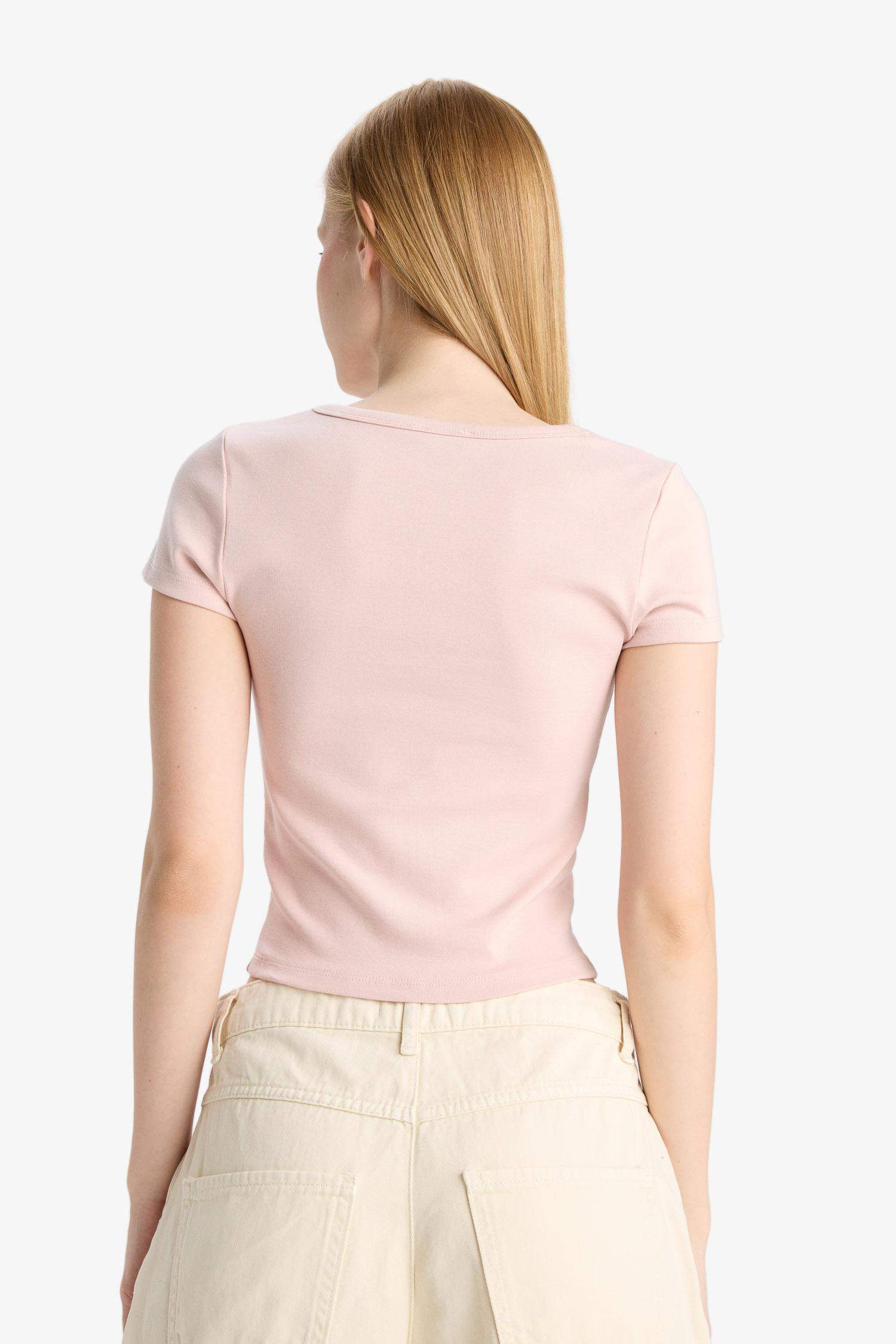 Cool Fitted Crew Neck Rib Short Sleeve T-Shirt