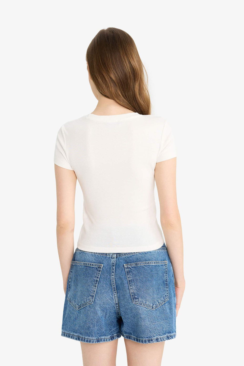 Cool Fitted Crew Neck Rib Short Sleeve T-Shirt