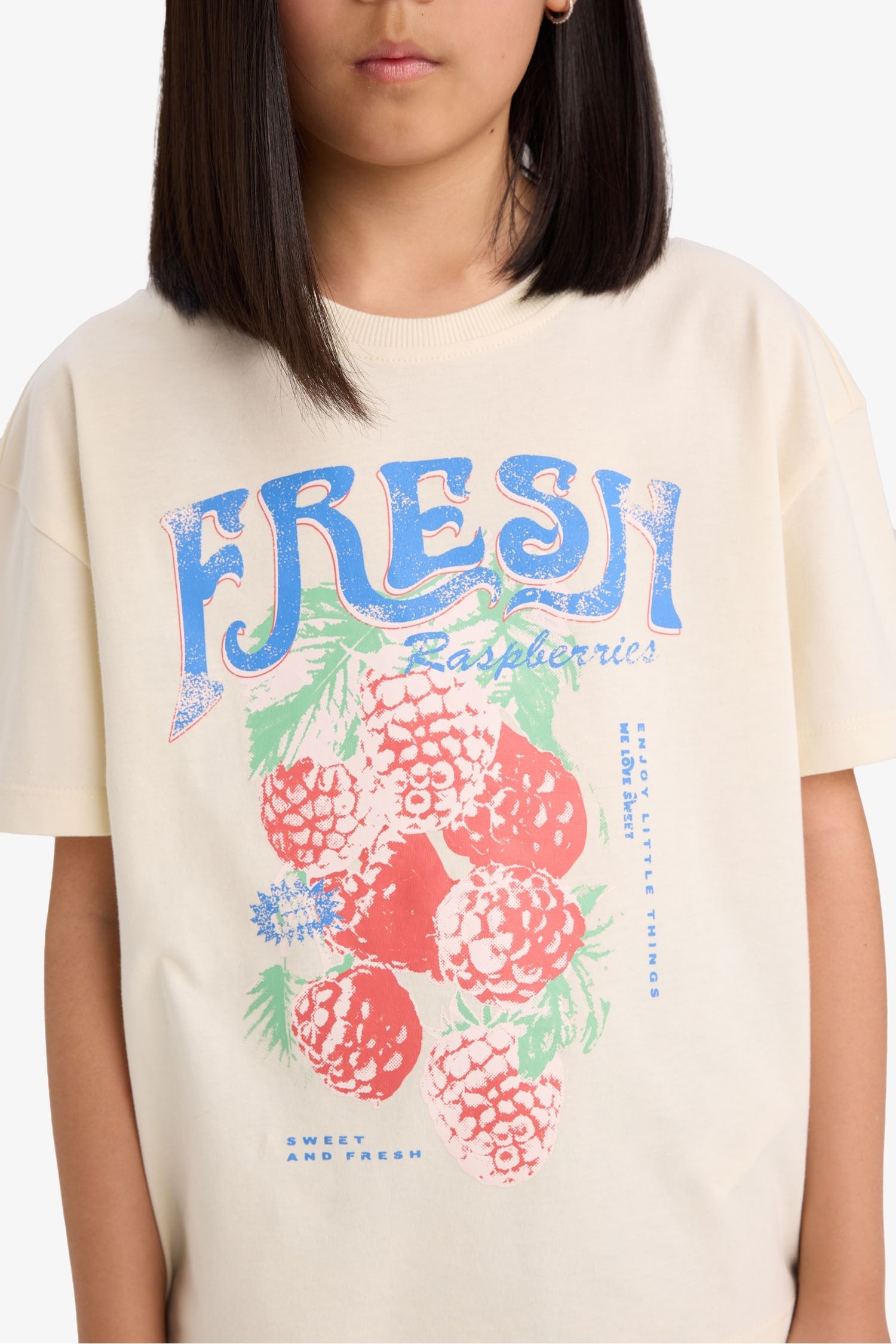 Girl Relax Fit Crew Neck Printed Short Sleeve T-Shirt