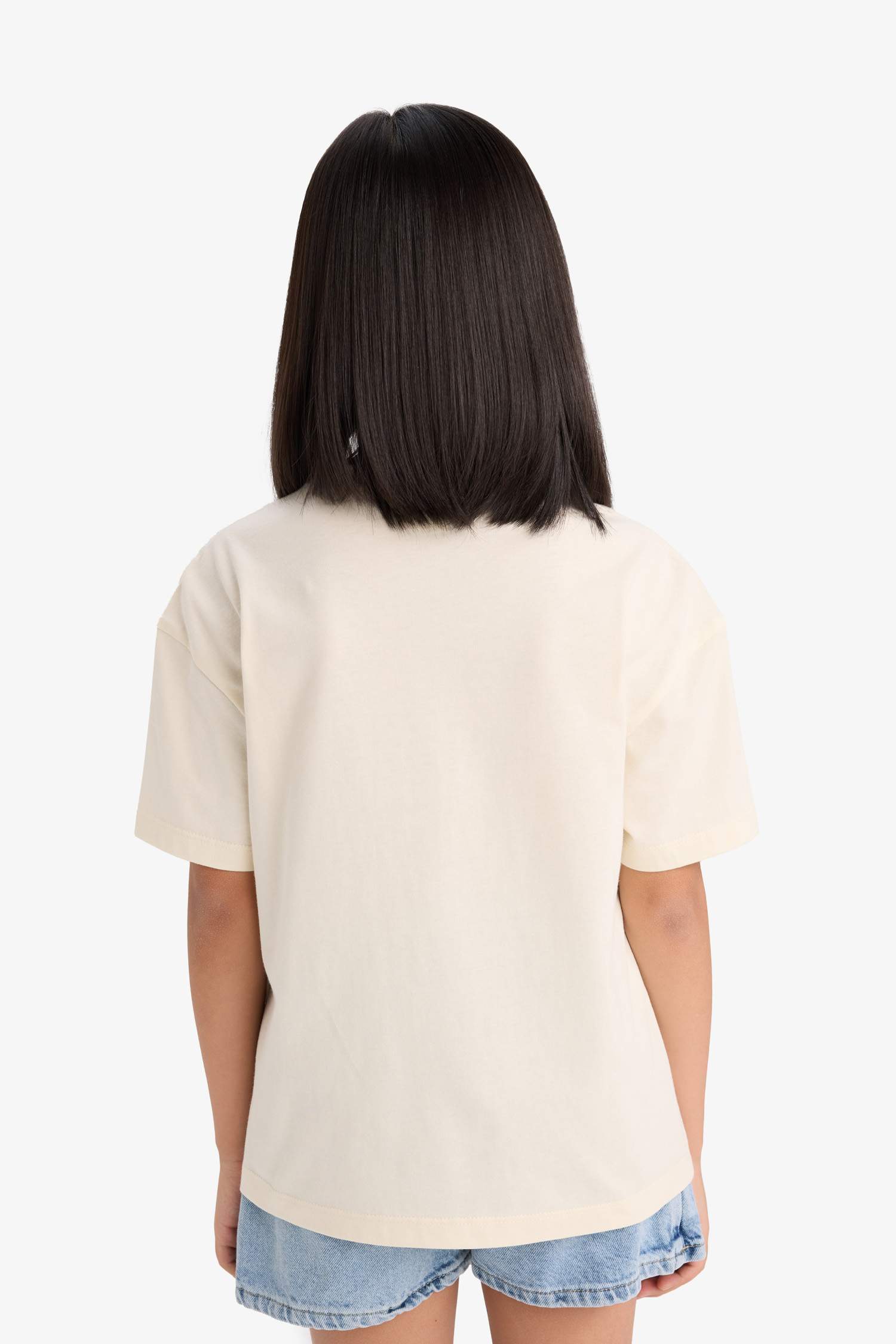 Girl Relax Fit Crew Neck Printed Short Sleeve T-Shirt