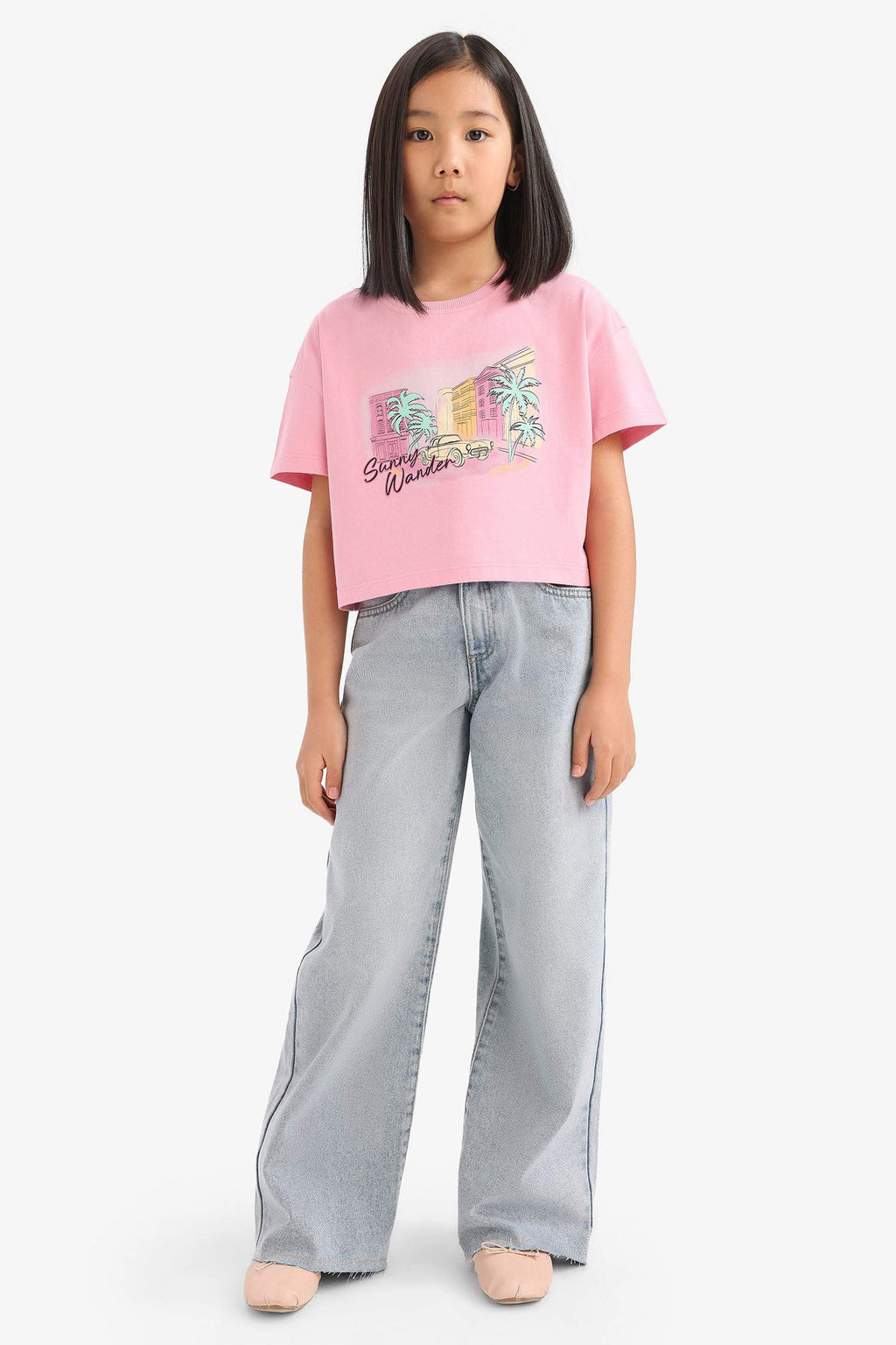 Girl Crew Neck Slogan Printed T-Shirt