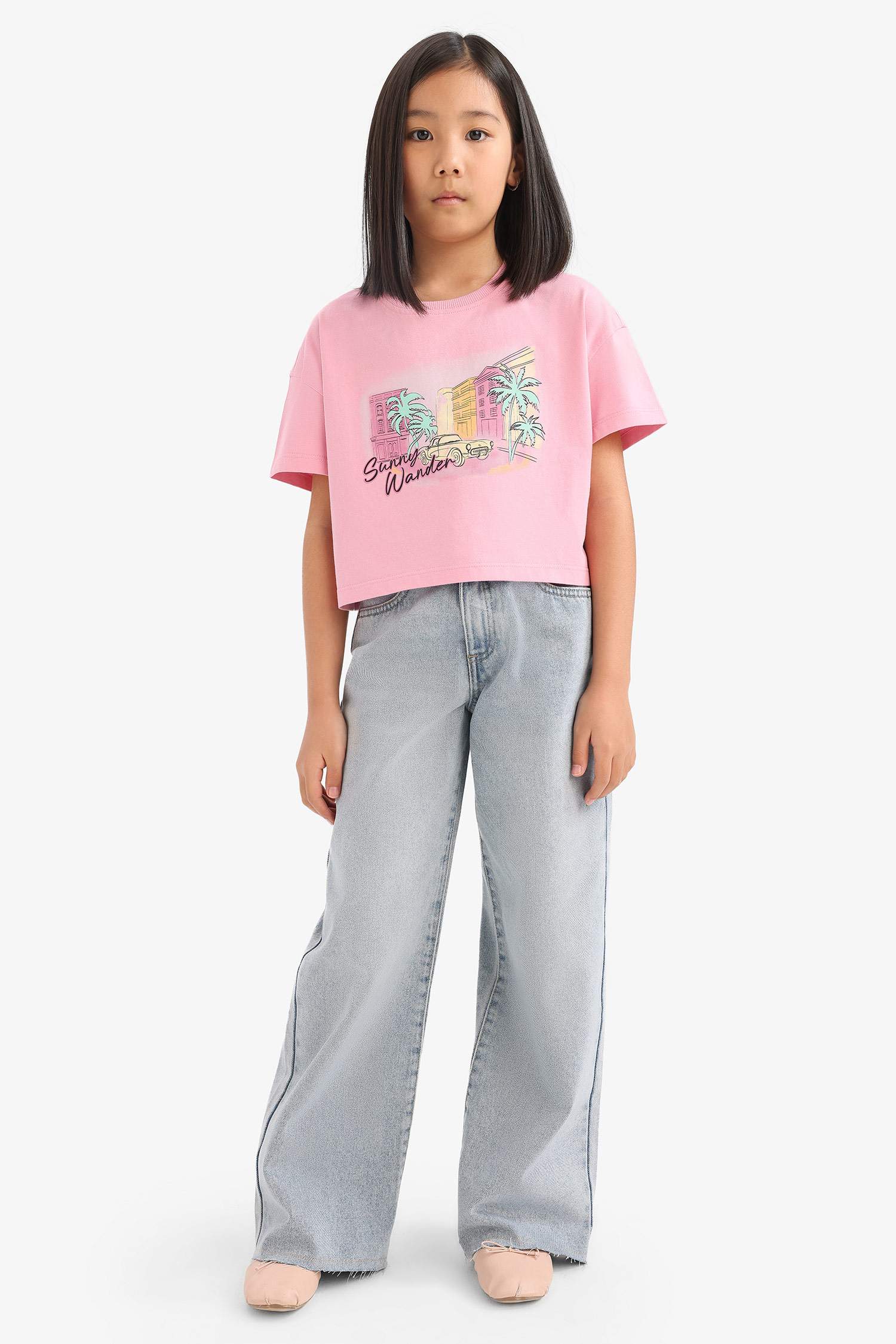 Girl Crew Neck Slogan Printed T-Shirt