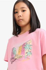 Girl Crew Neck Slogan Printed T-Shirt